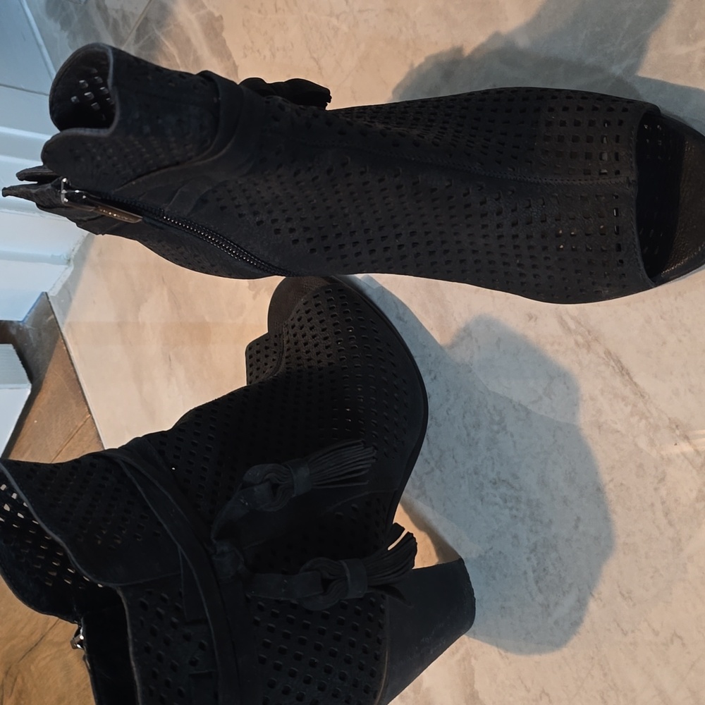 Black Peep Toe Boots